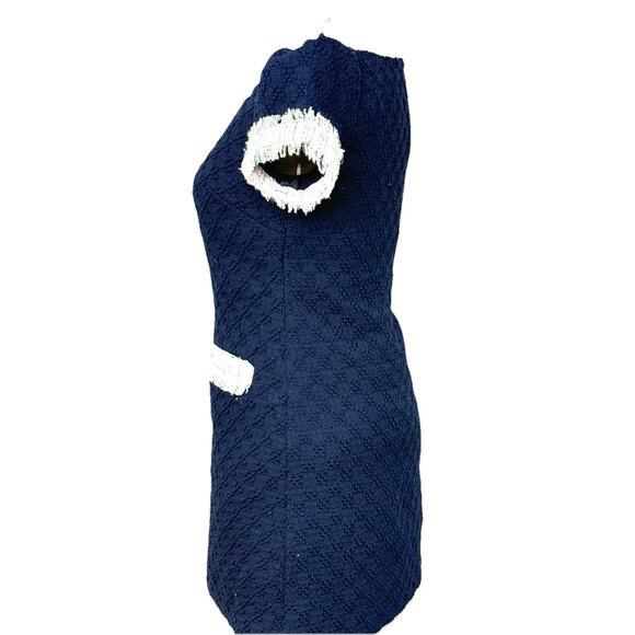 STS Sail To Sable Navy Blue Tweed Dress Womens Size 8 - Picture 2 of 7